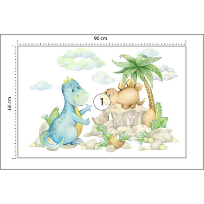 Fototapeta Małe Dinozaury Na Kamieniach