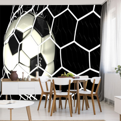 Fototapeta 3D Piłka Nożna W Siatce