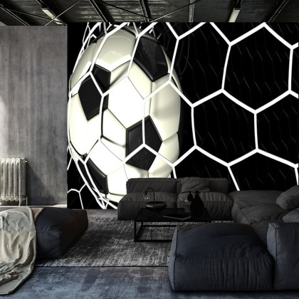 Fototapeta 3D Piłka Nożna W Siatce