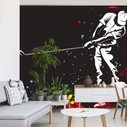 Fototapeta Malowany Golfista