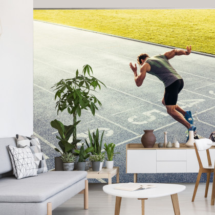 Fototapeta Sprinter Na Torze Biegowym Podczas