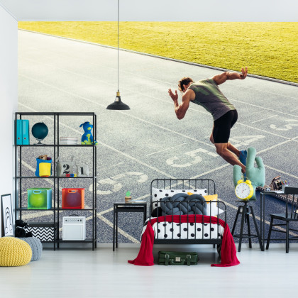 Fototapeta Sprinter Na Torze Biegowym Podczas