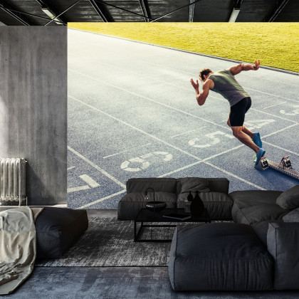 Fototapeta Sprinter Na Torze Biegowym Podczas
