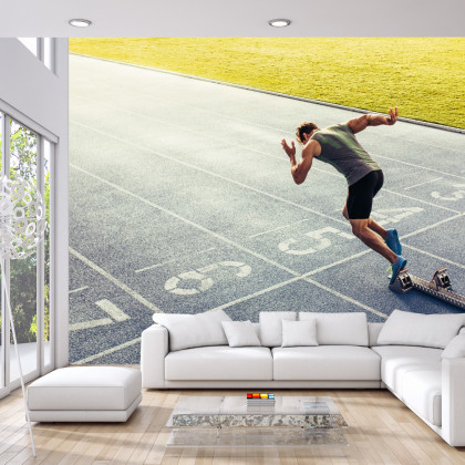 Fototapeta Sprinter Na Torze Biegowym Podczas