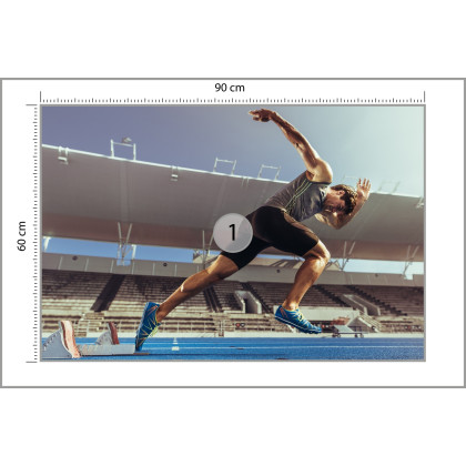 Fototapeta Sprinter Wybiegający Z Bloku Startowego