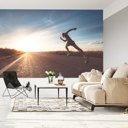 Fototapeta Biegnący Sportowiec Na Drodze 3D