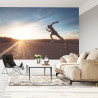 Fototapeta Biegnący Sportowiec Na Drodze 3D