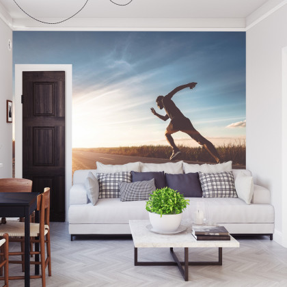 Fototapeta Biegnący Sportowiec Na Drodze 3D