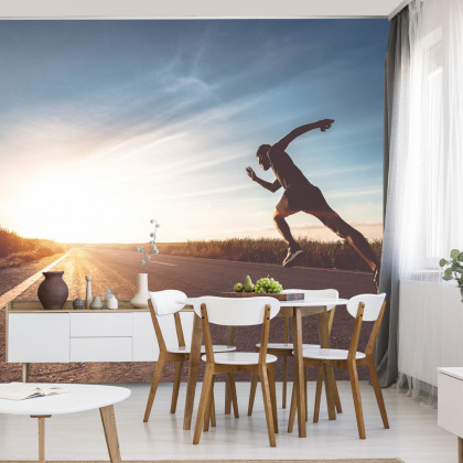 Fototapeta Biegnący Sportowiec Na Drodze 3D