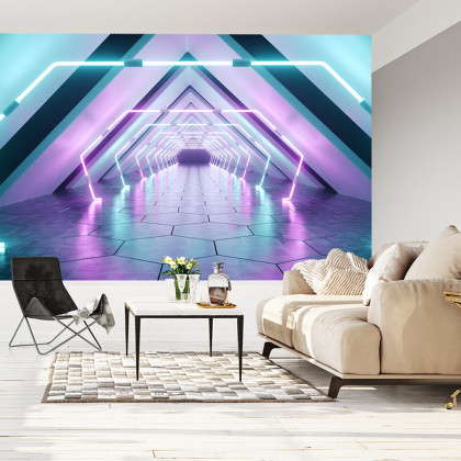 Fototapeta 3D Tunel - Neony