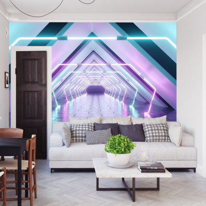 Fototapeta 3D Tunel - Neony