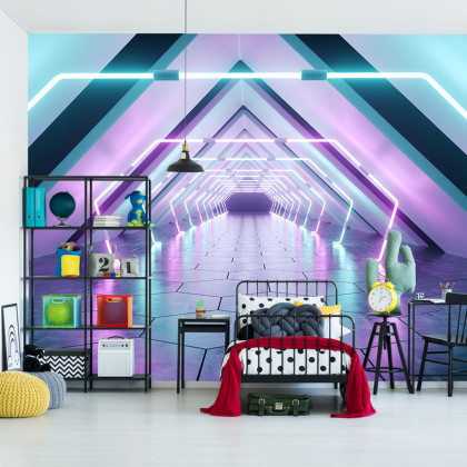 Fototapeta 3D Tunel - Neony