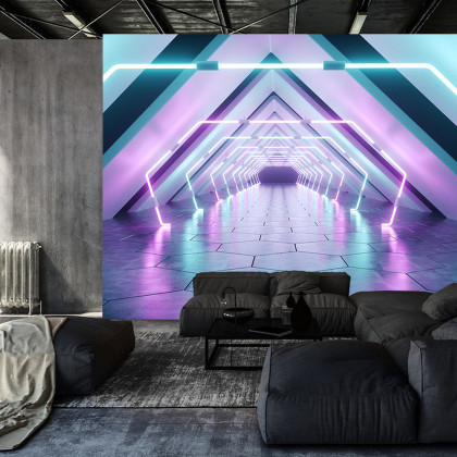 Fototapeta 3D Tunel - Neony