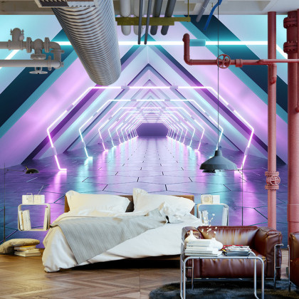 Fototapeta 3D Tunel - Neony