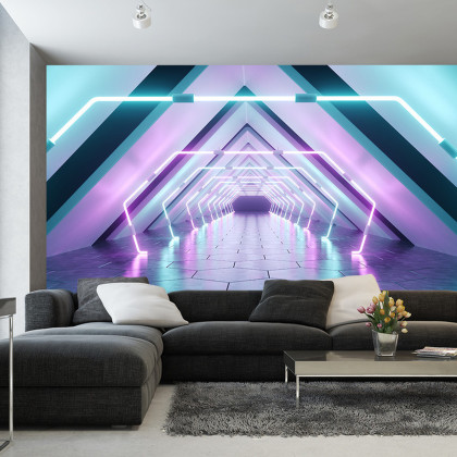 Fototapeta 3D Tunel - Neony