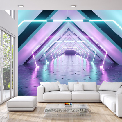 Fototapeta 3D Tunel - Neony
