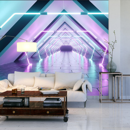 Fototapeta 3D Tunel - Neony