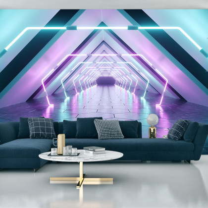 Fototapeta 3D Tunel - Neony