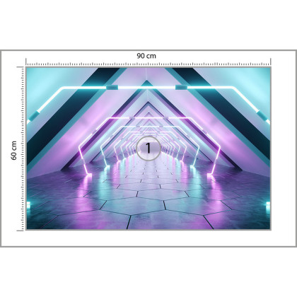 Fototapeta 3D Tunel - Neony