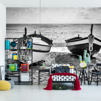 Fototapeta Plaża Łodzie