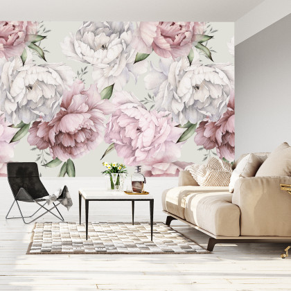 Fototapeta Kwiaty Peonie W Pastelowych Barwach