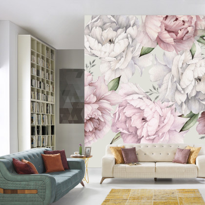 Fototapeta Kwiaty Peonie W Pastelowych Barwach