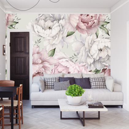 Fototapeta Kwiaty Peonie W Pastelowych Barwach