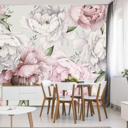 Fototapeta Kwiaty Peonie W Pastelowych Barwach