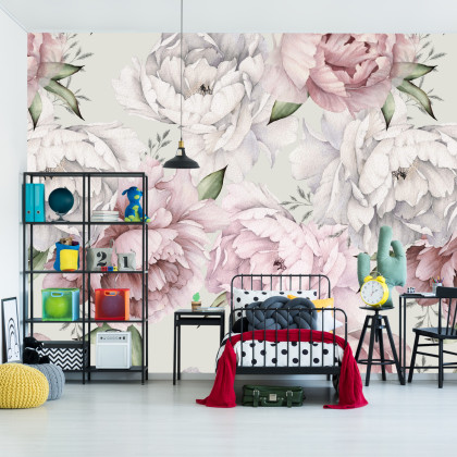 Fototapeta Kwiaty Peonie W Pastelowych Barwach