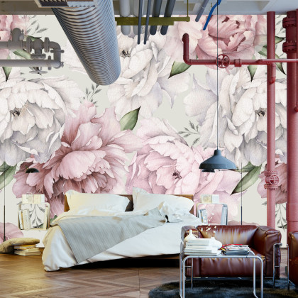 Fototapeta Kwiaty Peonie W Pastelowych Barwach