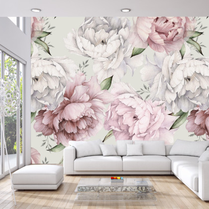 Fototapeta Kwiaty Peonie W Pastelowych Barwach