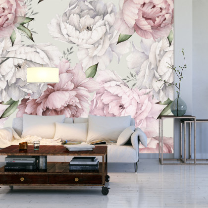 Fototapeta Kwiaty Peonie W Pastelowych Barwach