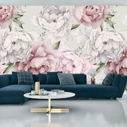 Fototapeta Kwiaty Peonie W Pastelowych Barwach