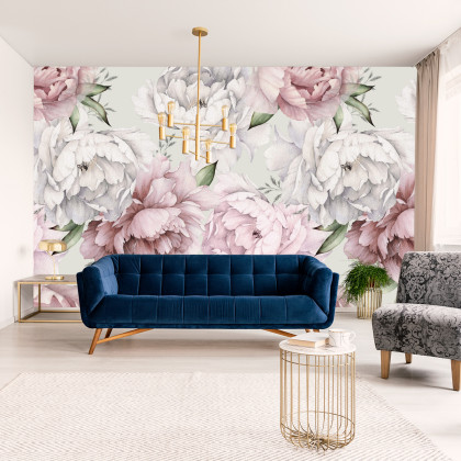 Fototapeta Kwiaty Peonie W Pastelowych Barwach