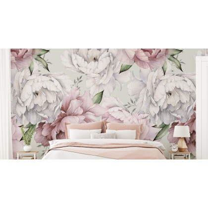 Fototapeta Kwiaty Peonie W Pastelowych Barwach