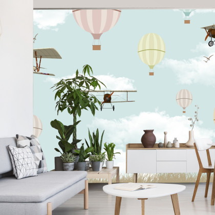 Fototapeta Samoloty I Balony Na Niebie