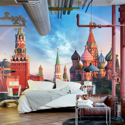Fototapeta Tęcza Nad Kremlem W Moskwie