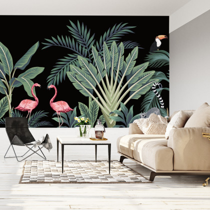 Fototapeta Egzotyczne Zwierzęta Wśród Palm