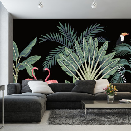 Fototapeta Egzotyczne Zwierzęta Wśród Palm