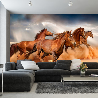 Fototapeta Konie Biegnące Po Pustyni