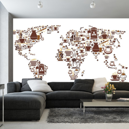 Fototapeta Kawowa Mapa Świata