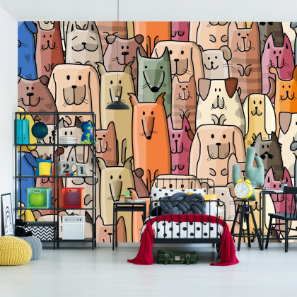 Fototapeta Kolorowe Bajkowe Psy