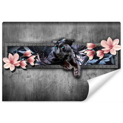 Fototapeta Pantera Z Kwiatami Magnolii