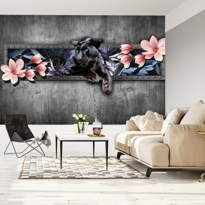 Fototapeta Pantera Z Kwiatami Magnolii