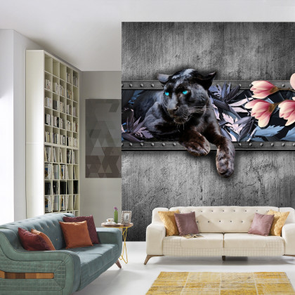Fototapeta Pantera Z Kwiatami Magnolii