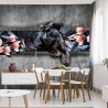 Fototapeta Pantera Z Kwiatami Magnolii