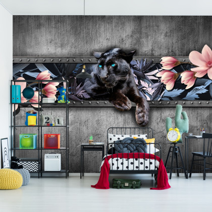 Fototapeta Pantera Z Kwiatami Magnolii