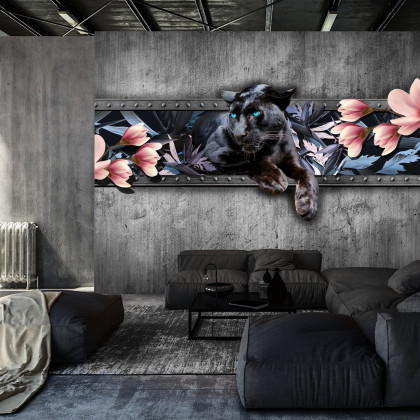 Fototapeta Pantera Z Kwiatami Magnolii