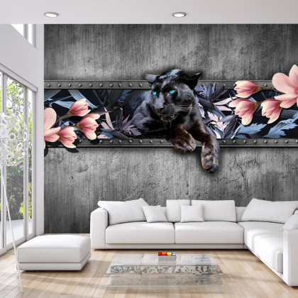 Fototapeta Pantera Z Kwiatami Magnolii