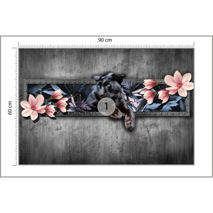Fototapeta Pantera Z Kwiatami Magnolii